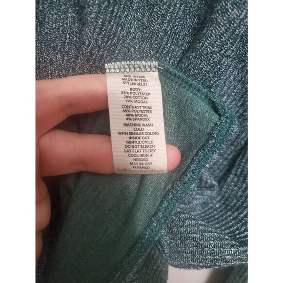 Soft Surroundings Loday Modal Blend Heathered Soft Hooded Green Tunic Sweatshirt - Picture 6 of 6